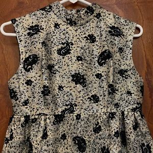 Source Unknown Gold and Black Floral Maxi Dress